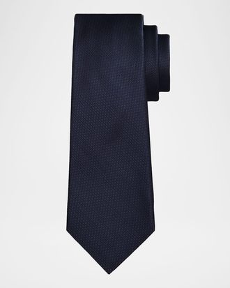 Kiton Men & apos;s Micro-Geometric Silk 7-Fold Tie