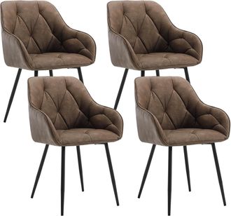 Woltu Woltu Suite 4 Una Silla Acolchada Moderna Para Patas De Metal En La Cocina O Sala De Estar. Pu Retro Marrone Oscuro