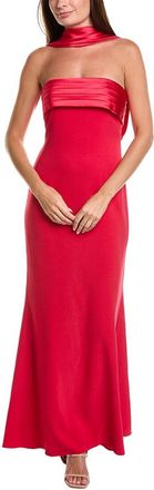 Badgley Mischka Neck Scarf Strapless Gown