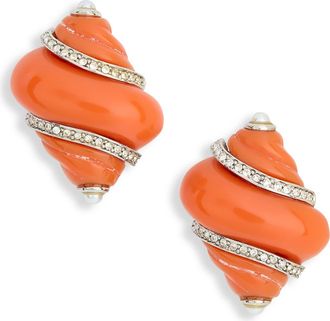 Kenneth Jay Lane Shell Statement Earrings in Orange at Nordstrom Rack