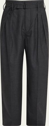 Christophe Lemaire Mens Melange Belted Pleated Pants