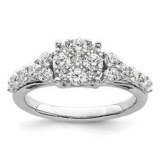 Diamond2Deal 14k White Gold Lab Grown Diamond Engagement Ring 1Ct Clarity- VS Color- G-H