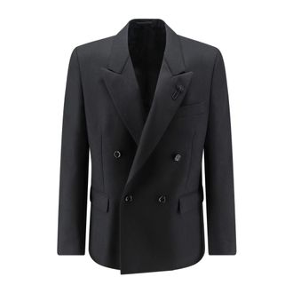 Lardini Blazer de doble botonadura en lana virgen - Jackets - Hombre - Negro - 4XL