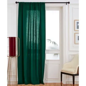 Solino Home Linen Curtain with Light Filtering Rod Pocket for Living Room, Bedroom in Rainforest at Nordstrom, Size Xx-Large