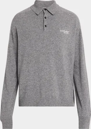 Acne Studios Men & apos;s Kluxey Embroidered Logo Wool Polo Sweater
