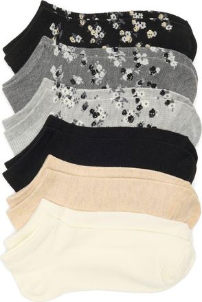 Nordstrom Rack 6-Pack Floral Waffle Knit Ankle Socks in Black Floral at Nordstrom Rack, Size 9/11