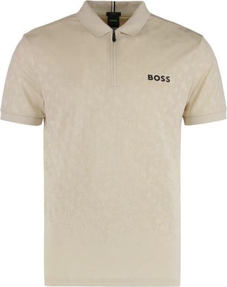 HUGO BOSS Philix TOC JQ Polo - Heren - Polos - Beige - XS - Polyester - Tops