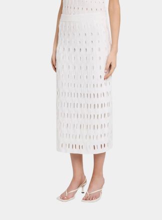 SIMKHAI Billie Knit Midi Skirt In Ivory