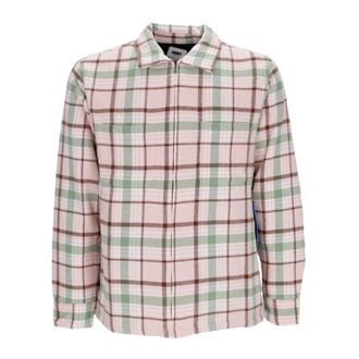 Obey Gewatteerd Shirtjack Roze Klei - Heren - Zomerjassen - Veelkleurig - S - Katoen - Jassen
