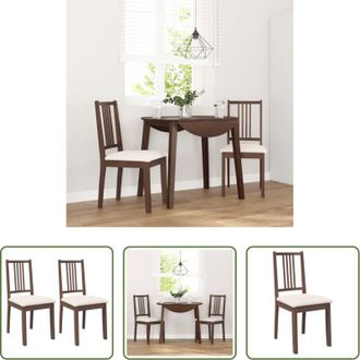 vidaXL Sedie ergonomiche - Sedie da Pranzo con Cuscini 2pz Marrone Legno Massello di Hevea