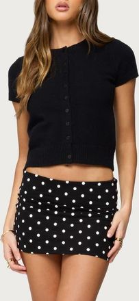 Edikted Coreen Short Sleeve Cardigan in Black at Nordstrom, Size X-Small