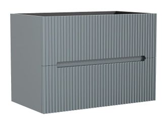 Vente-Unique Mueble de ba&ntilde;o suspendido estriado azul cielo - 80 cm - PAVANI