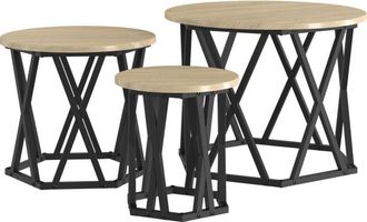 vidaXL Vidaxl - Mesa Lateral Nido 3 pcs Roble Sonoma 53 x 53 x 40 cm