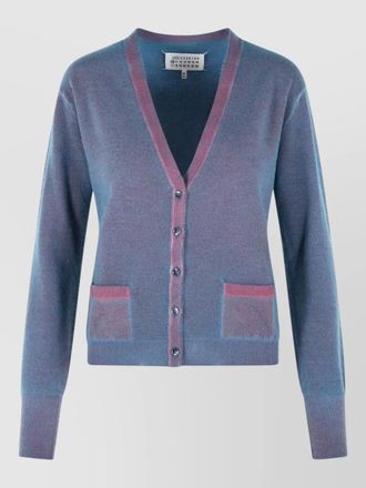 Maison Margiela virgin wool cardigan v neck pockets
