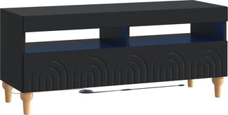 vidaXL Mueble De Tv Led Negro Madera De Ingenier&iacute;a Vidaxl