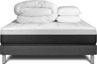 VITALIT Pack colch&oacute;n gris muelles y viscoel&aacute;stica 140 x 190