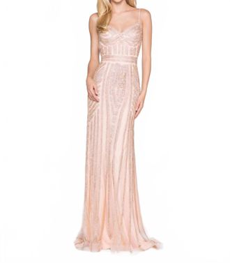 Colors Dress Glow Mesh Gown In Blush
