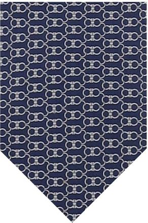 Ferragamo Blue Gancini Logo Tie