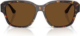 Ferrari 57mm Polarized Square Sunglasses in Yellow Tortoise/brown Polar at Nordstrom