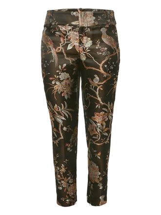 Alice & Olivia Broek met bloemen jacquard - Bruin