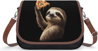 Generic Sloth Slice of Pizza Small Womens Crossbody Bags Shoulder Handbag with Adjustable Strap for Travel