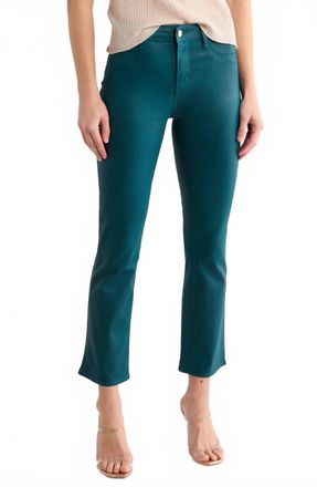 L'agence Tati Coated Crop Micro Boot Jean In Deep Teal