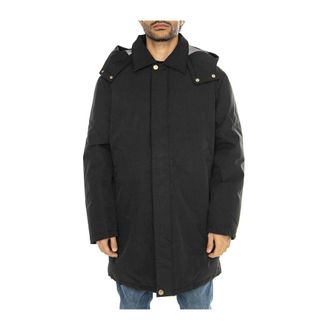 Edwin Hooded Parka - Heren - Parka Jassen - Zwart - M - Jassen