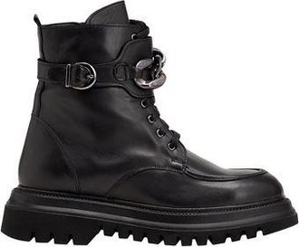 8 by YOOX LEATHER COMBAT BOOTS WITH BUCKLE