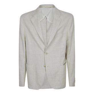 Etro Etro, Blazers, male, Beige, Size: XL Single-breasted Cotton-blend Jacket