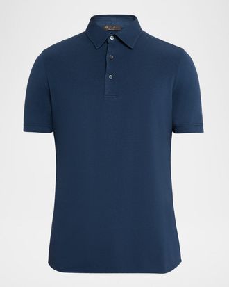 Loro Piana Mens Cotton Pique Polo Shirt