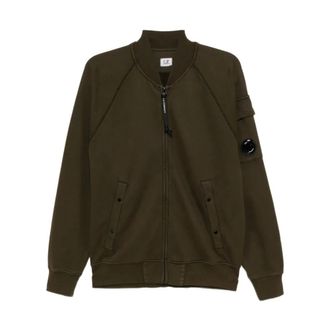 C.P. Company Fleece Bomber Jacket - Heren - Vesten met rits - Groen - 2XL - Katoen - Hoodies & sweatvesten