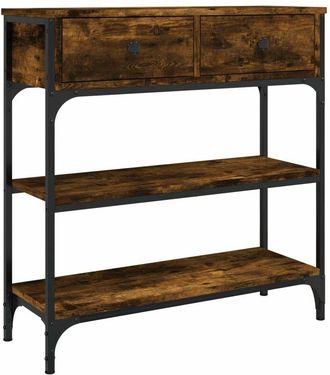 vidaXL Vidaxl - Mesa consola madera de ingeniería roble ahumado 72,5x25x75 cm