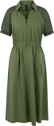 Marc Cain Sporty Midi Jurk - Dames - Shirt Kleedjes - Groen - L - Katoen - Kleedjes