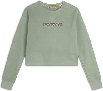 Freddy Felpa Cropped con Logo Multicolore