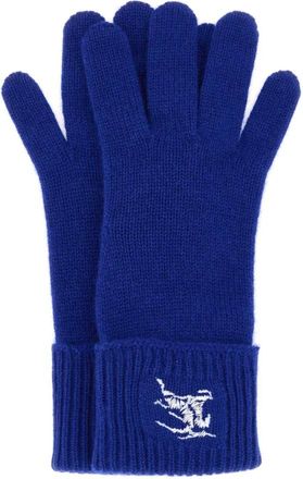 Burberry EKD Logo Cashmere Gloves - Dames - Handschoenen - Blauw - S/M - Nylon - Accessoires