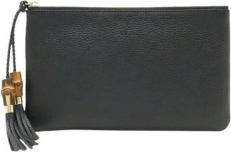 Gucci Pre-owned Clutches, female, Black, Size: ONE SIZE Pre-owned Vintage Bamboo Clutch