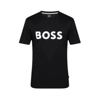 HUGO BOSS Hugo, T-Shirts, male, Black, Size: 2XL Cotton-jersey T-shirt with logo print