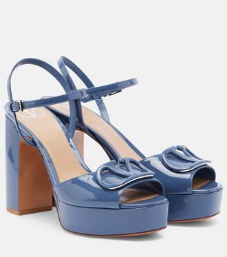 Valentino Garavani VLogo patent leather platform sandals
