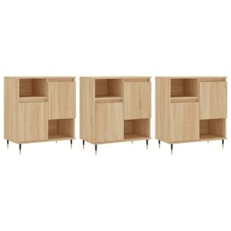 Berkfield Home Sideboards 3 pcs Sonoma Oak Engineered Wood in Brown
