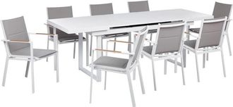 Beliani Garden Dining Set 8 Seater VALCANETTO/BUSSETO Metal Grey