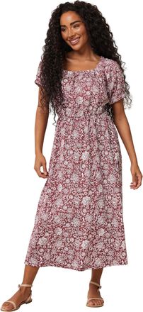 M&Co Petites Petite Floral Print Midi Dress - Womens Red