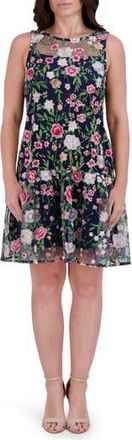 Kensie Tiered Ruffle Wrap Style Midi Dress in Navy Multi at Nordstrom Rack, Size 10