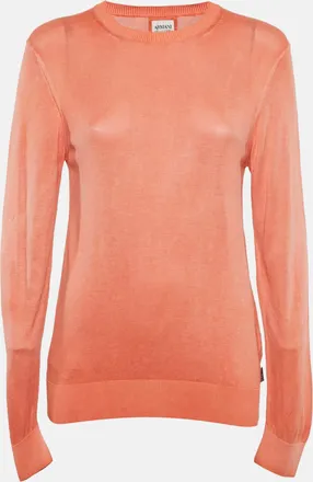 Armani Coral Orange Full Sleeve Crew Neck Sweater