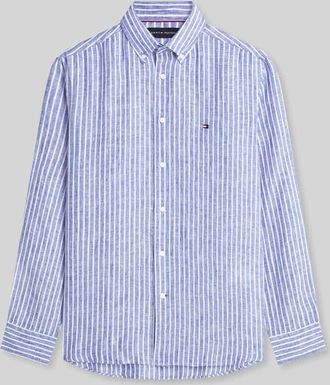 Tommy Hilfiger Regular Fit Freizeithemd aus reinem Leinen in Marine, Gr&ouml;&szlig;e XXL