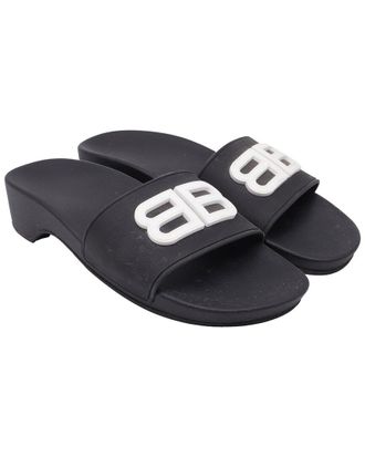 Balenciaga Womens Rubber Bb Pool Clog (Authentic Pre-Loved)