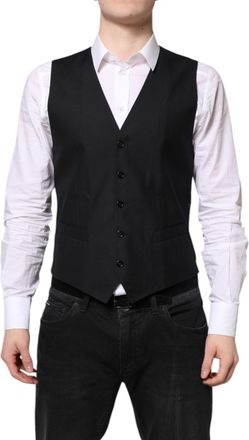 Dolce & Gabbana Virgin Wool and Silk Vest - Black