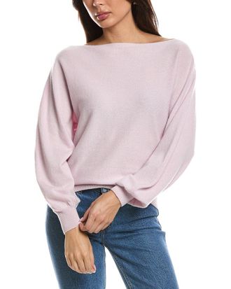 Fort&eacute; Cashmere Off-The-Shoulder Dolman Cashmere Sweater