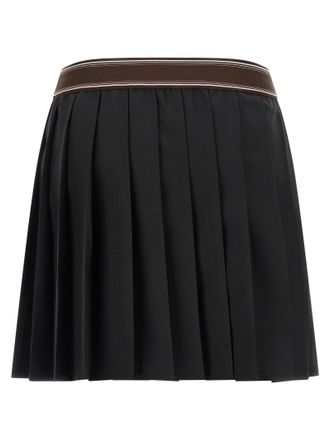 Versace Womens Black Wool Long Skirt