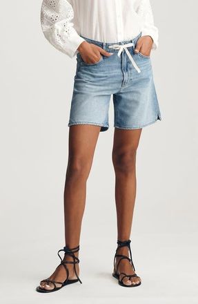 Mavi Nella Drawstring Denim Shorts in Light Blue Well Blue at Nordstrom, Size 27