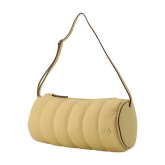Manu Atelier Womens Shoulder Bag Beige Leather